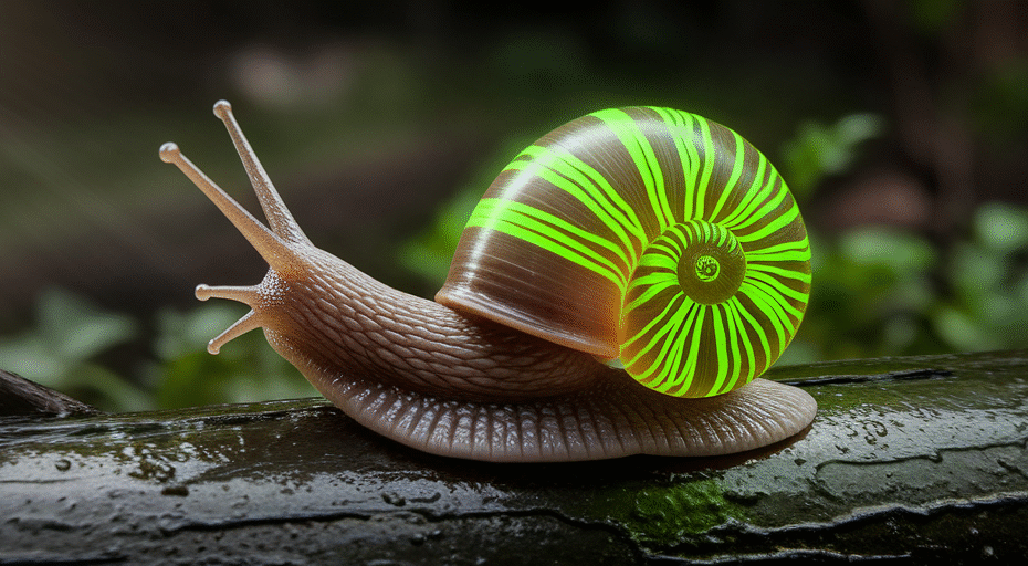 Zombie snail with pulsating parasite in eyestalk
