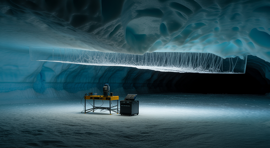 Alien crystalline structures in Antarctic ice.