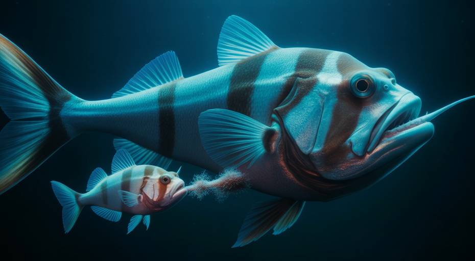 Male anglerfish fused to a female.