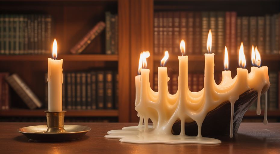 Two candles one burning faster and brighter.
