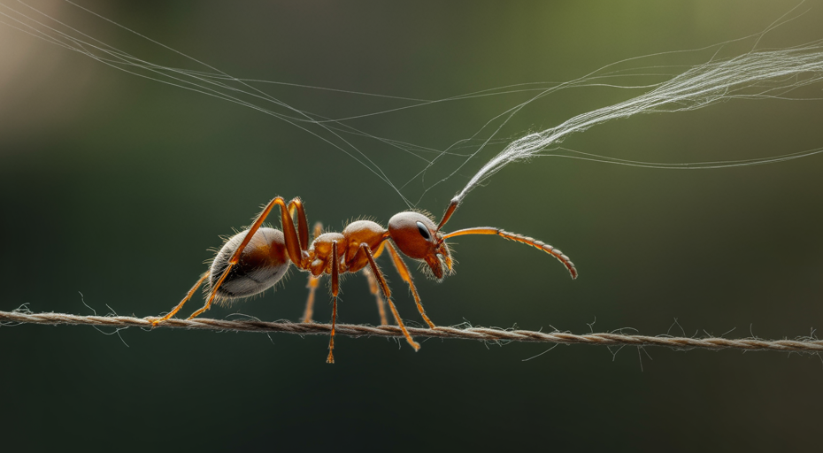 Ant being guided by parasitic influence.