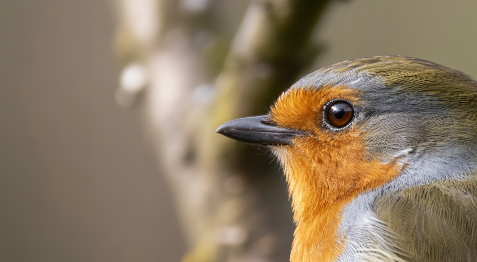 European robin sensing its direction.