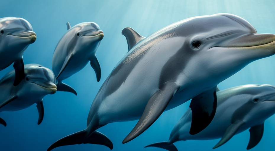 Dolphins exhibiting unihemispheric sleep.