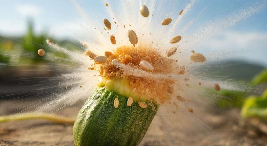Exploding cucumber plant shooting seeds.
