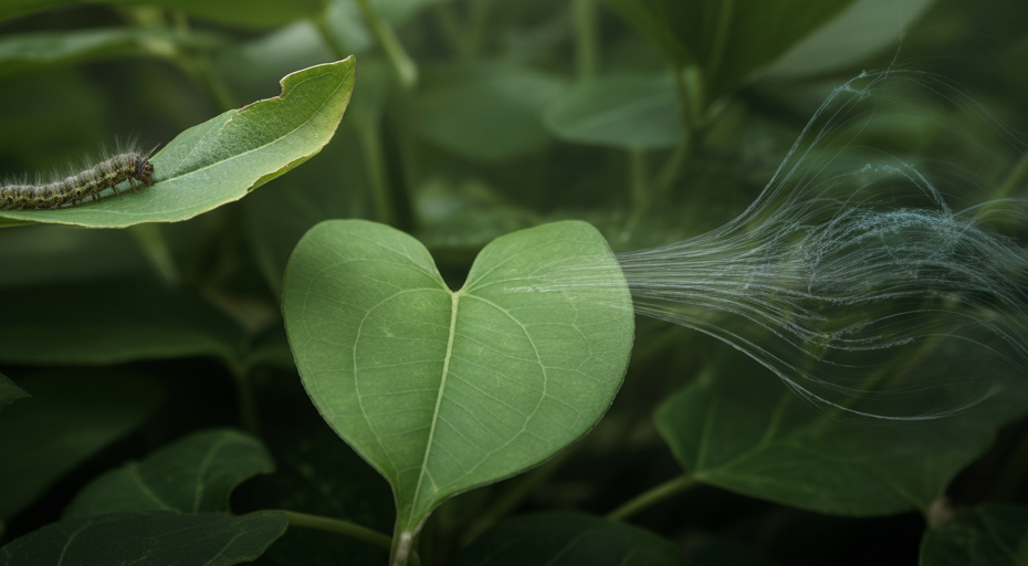 Plant leaf sensing neighbor's attack