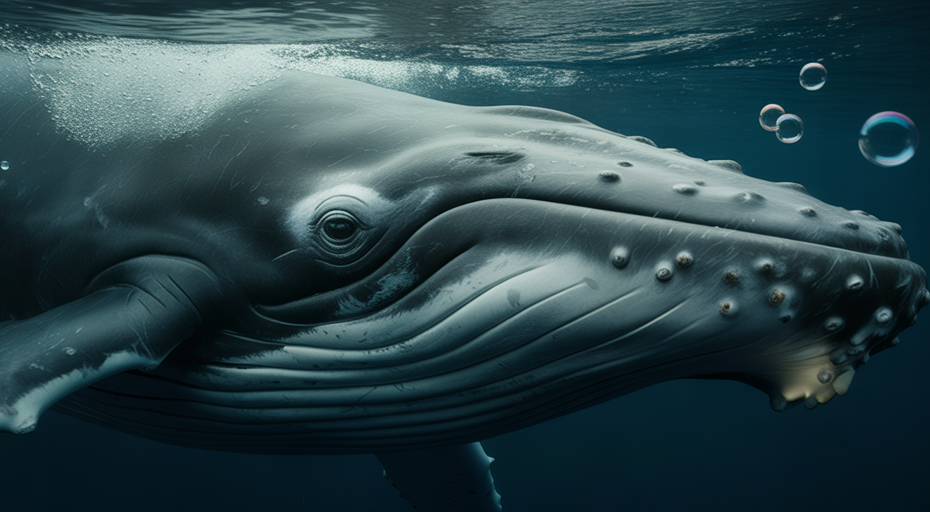 Close-up of a humpback whale's intelligent eye