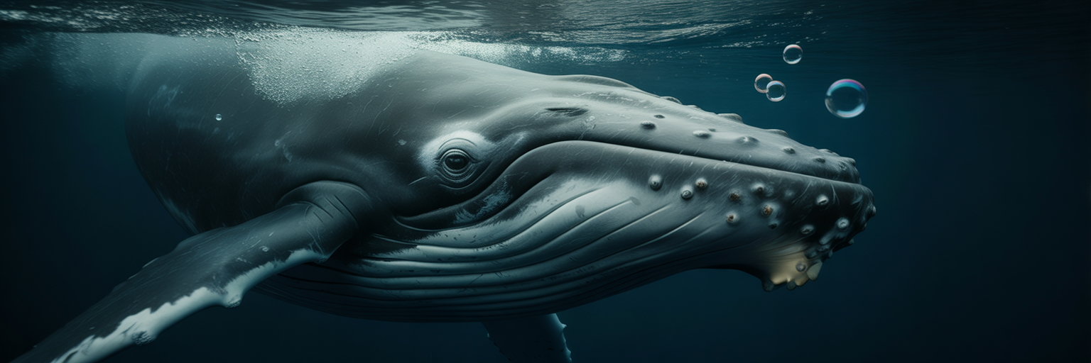 Close-up of a humpback whale's intelligent eye