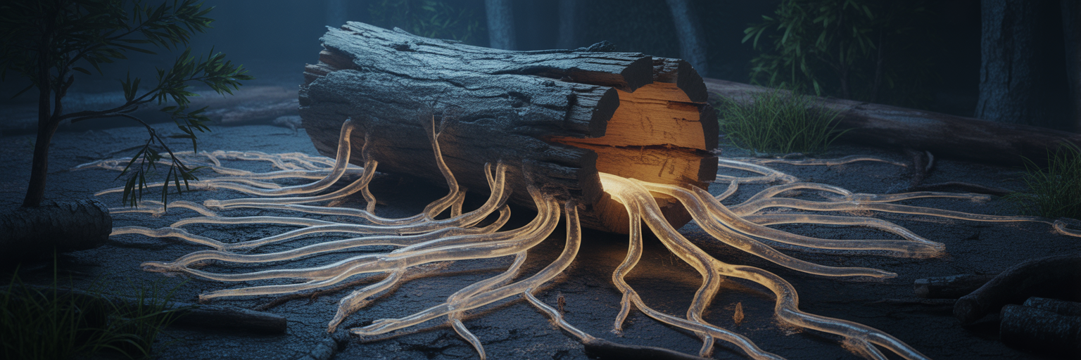 The Fungus That Turns Wood Into a Hidden Highway