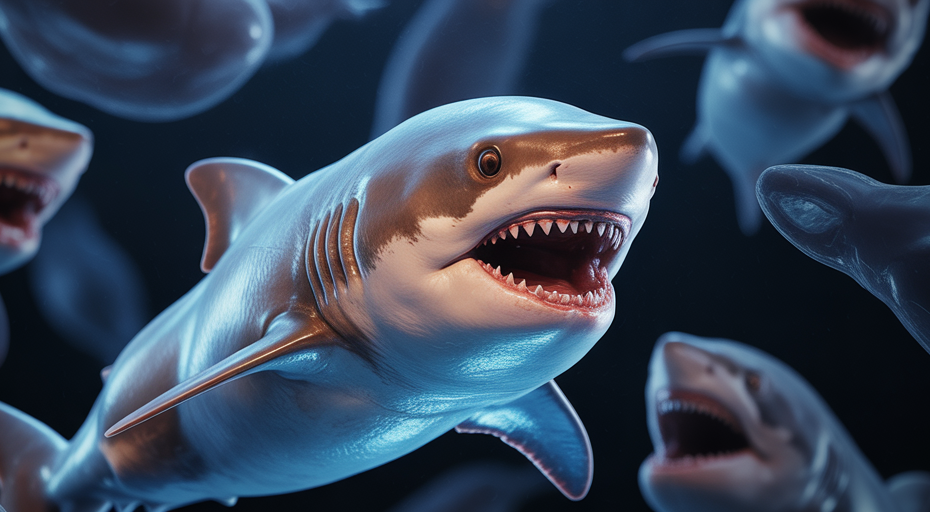 Shark embryo with teeth in womb.