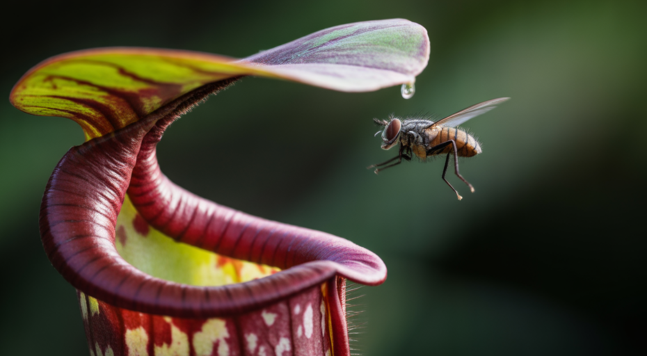 Pitcher plant luring a fly to its trap.