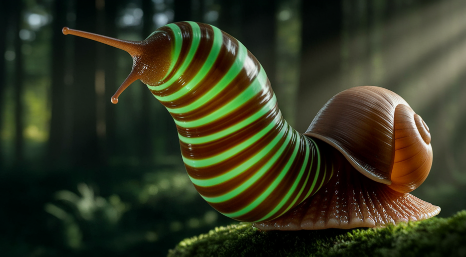 Close-up of zombie snail parasite.