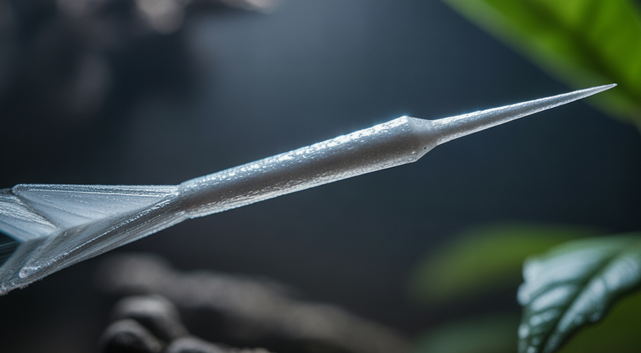 Macro photo of a snail's love dart.