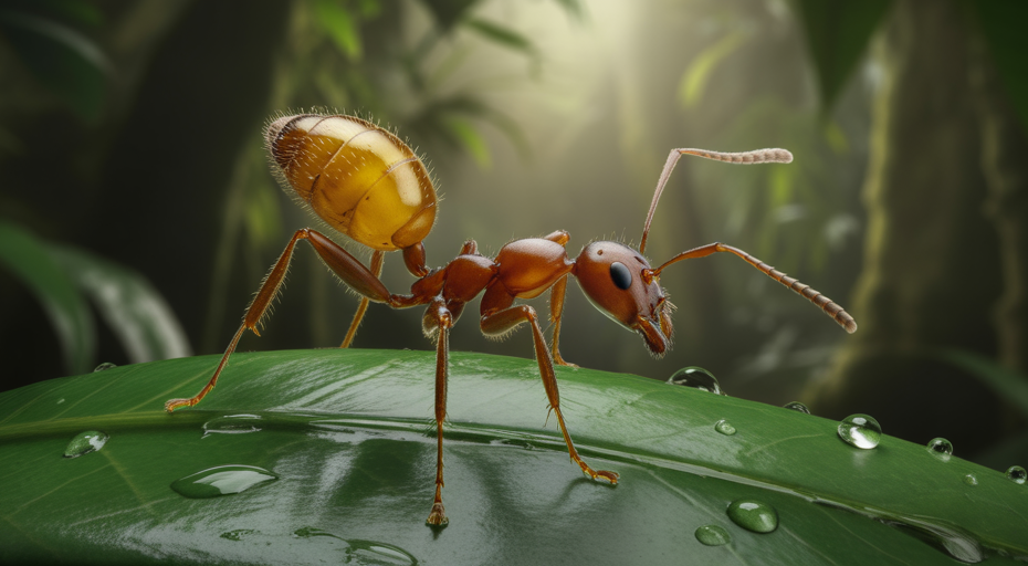 Exploding ant preparing to rupture.