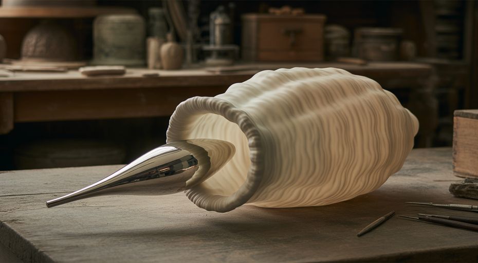 Metaphorical image of a tool entering a vase.