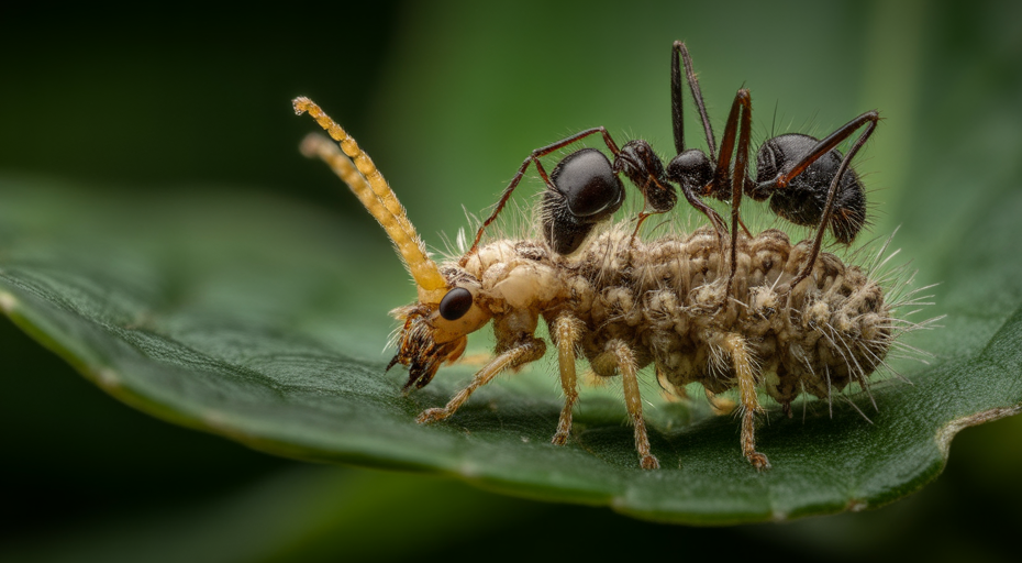 Junk bug wearing an ant head as a helmet.
