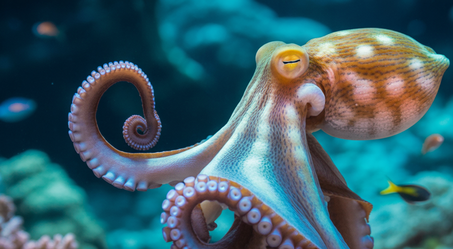 Intelligent day octopus ready to punch