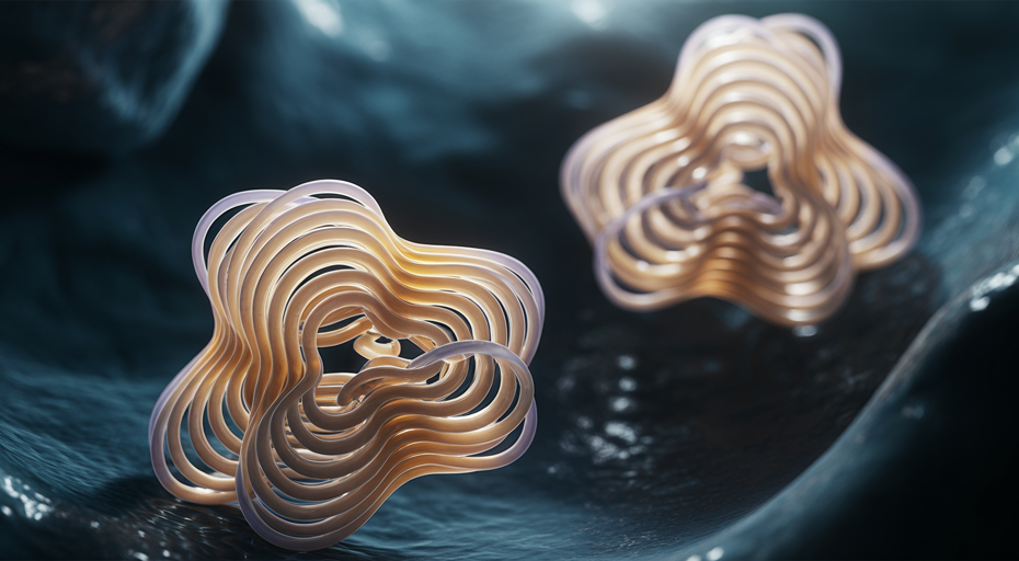 Healthy and misfolded protein structures.