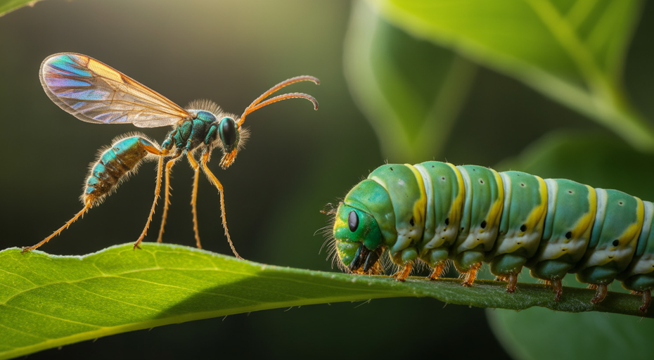 Parasite manipulating animal behavior on leaf