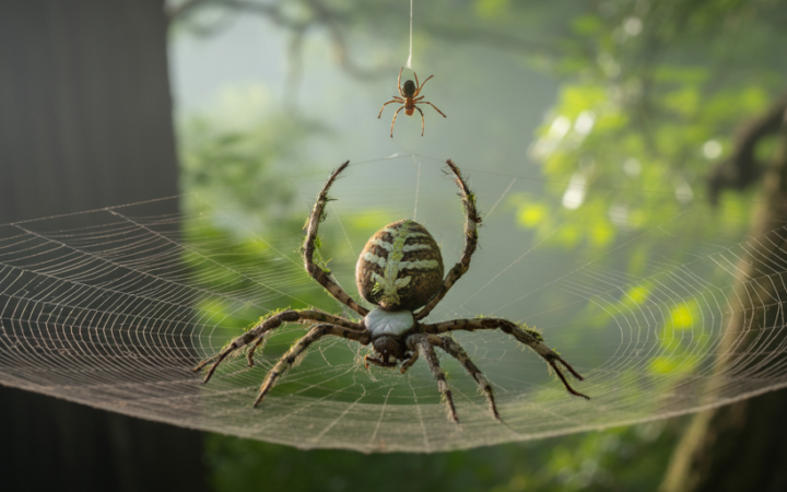 The Spider That Builds a Fake Giant Spider in Its Web