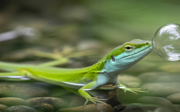 The Lizard That Rebreathes Air From a Bubble on Its Nose