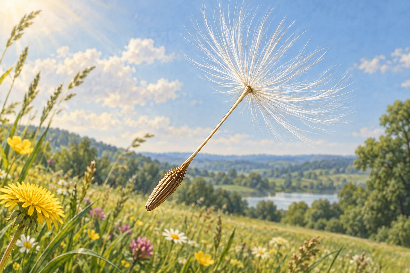 How Dandelion Seeds Create a Vortex Ring