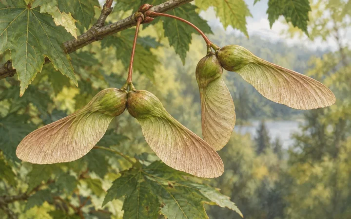 How Maple Seeds Generate Lift While Spinning