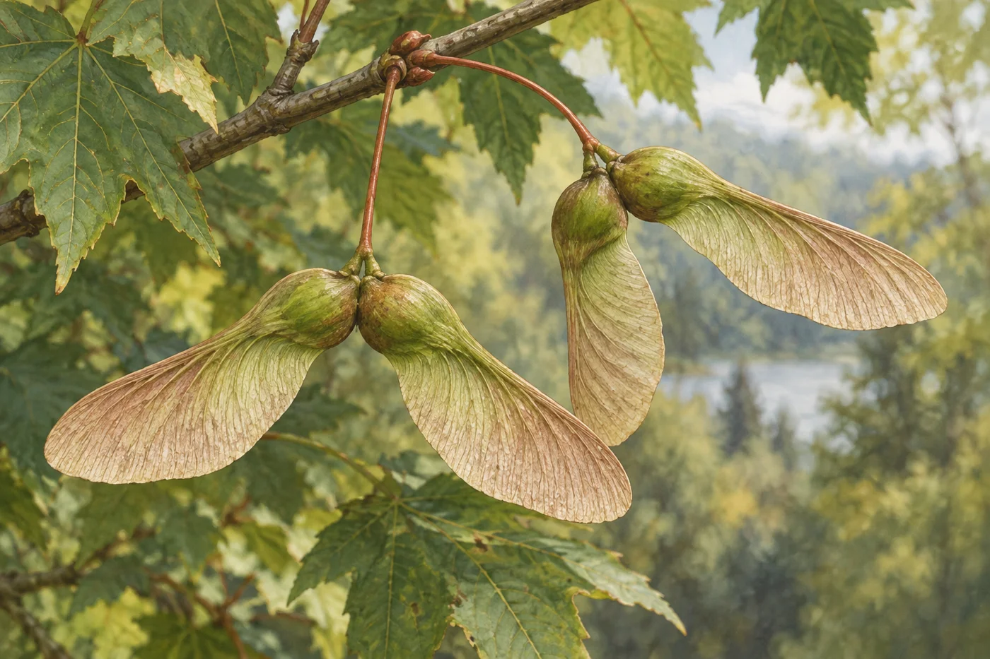 How Maple Seeds Generate Lift While Spinning