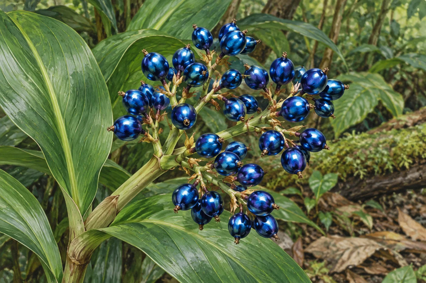 Why Pollia Berries Shine Metallic Blue