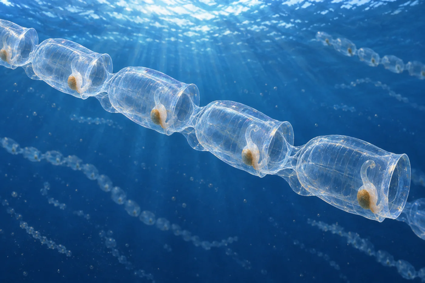 How Salp Chains Swim With Multiple Jets